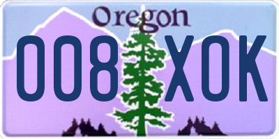 OR license plate 008XOK
