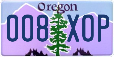 OR license plate 008XOP