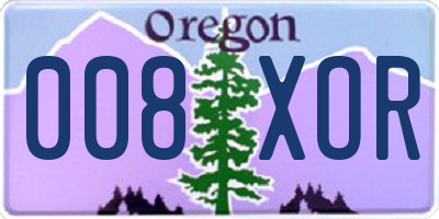 OR license plate 008XOR