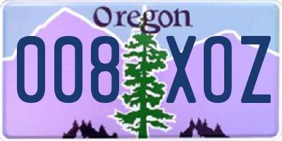 OR license plate 008XOZ