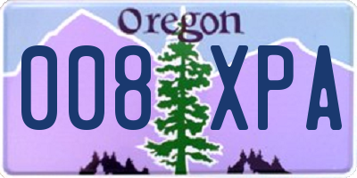 OR license plate 008XPA