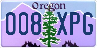 OR license plate 008XPG