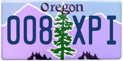 OR license plate 008XPI