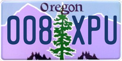 OR license plate 008XPU