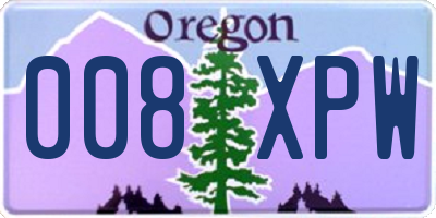 OR license plate 008XPW