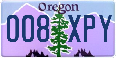 OR license plate 008XPY
