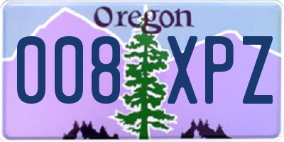 OR license plate 008XPZ