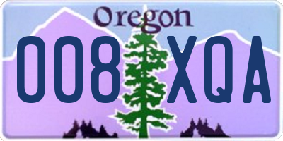 OR license plate 008XQA