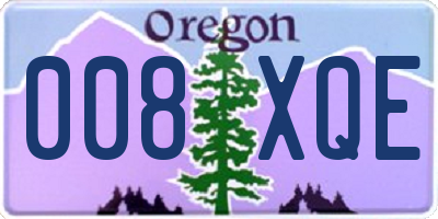 OR license plate 008XQE