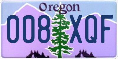 OR license plate 008XQF