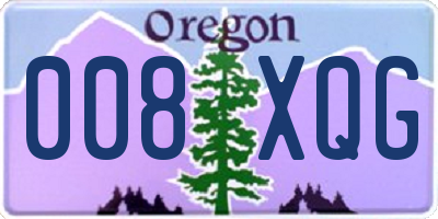 OR license plate 008XQG