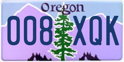 OR license plate 008XQK