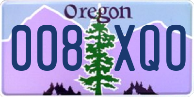 OR license plate 008XQO
