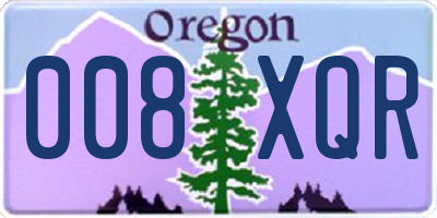 OR license plate 008XQR