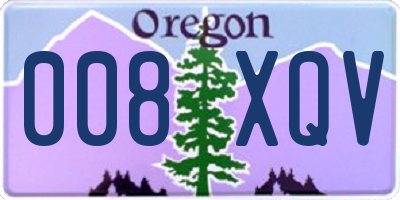 OR license plate 008XQV