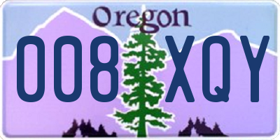 OR license plate 008XQY