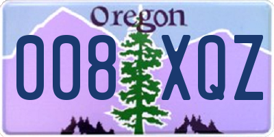 OR license plate 008XQZ