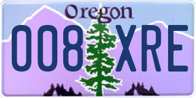 OR license plate 008XRE