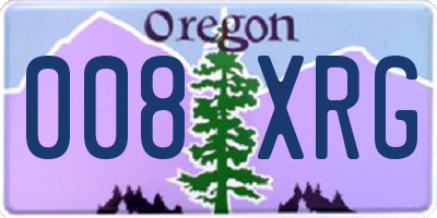 OR license plate 008XRG
