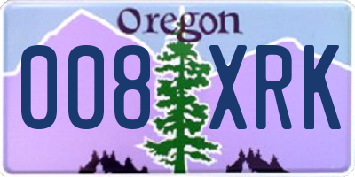 OR license plate 008XRK