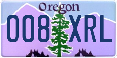 OR license plate 008XRL