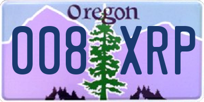 OR license plate 008XRP