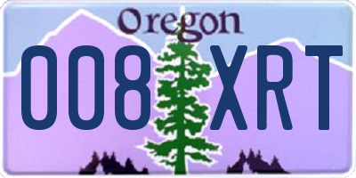 OR license plate 008XRT
