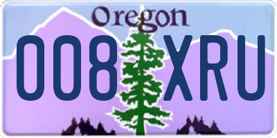 OR license plate 008XRU