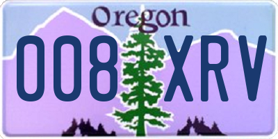 OR license plate 008XRV