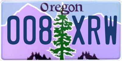 OR license plate 008XRW