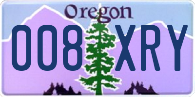 OR license plate 008XRY