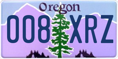 OR license plate 008XRZ