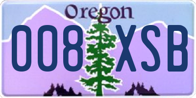OR license plate 008XSB