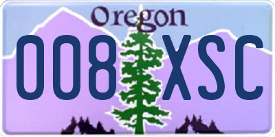 OR license plate 008XSC