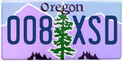 OR license plate 008XSD