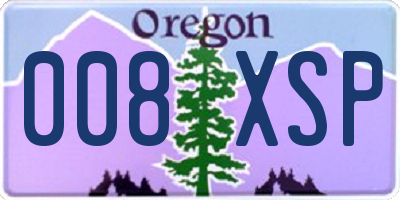 OR license plate 008XSP