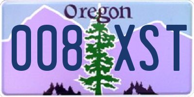 OR license plate 008XST