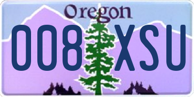 OR license plate 008XSU