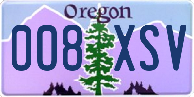 OR license plate 008XSV