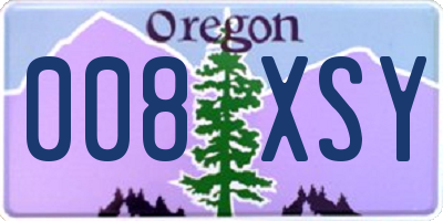 OR license plate 008XSY