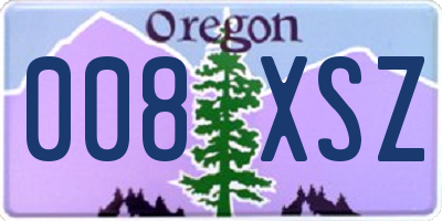 OR license plate 008XSZ