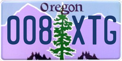 OR license plate 008XTG