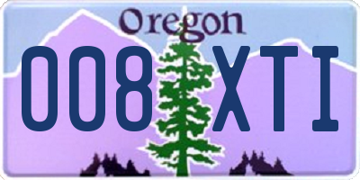 OR license plate 008XTI