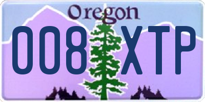 OR license plate 008XTP