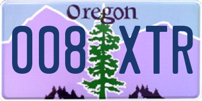 OR license plate 008XTR