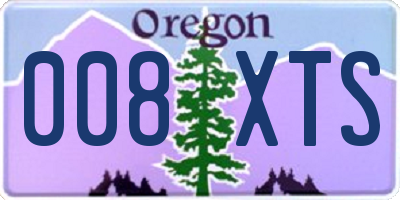 OR license plate 008XTS