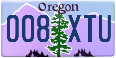 OR license plate 008XTU