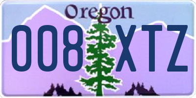 OR license plate 008XTZ