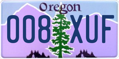 OR license plate 008XUF