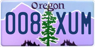 OR license plate 008XUM
